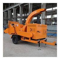 Broyeur de bois hydraulique industriel à alimentation diesel pour le recyclage des déchets de bambou et de palmiers