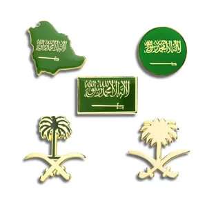 Custom Design Saudi Arabia Products Vision 2030 Nation Say 91 Metal Brooch Mbs Uae Badge Saudi Pin National Day