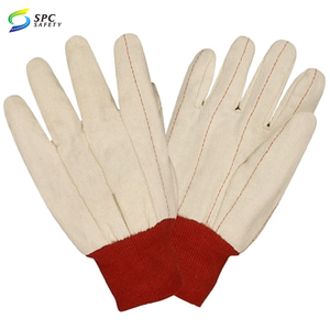 Guante de trabajo de seguridad de lona de algodón de tela verde para granja de jardinería agrícola de almacén de industria reutilizable duradera resistente - Product Image 4