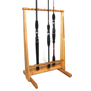 <span class=keywords><strong>Support</strong></span> en <span class=keywords><strong>bois</strong></span> pour 6 cannes à pêche, Installation facile - Product Image 3