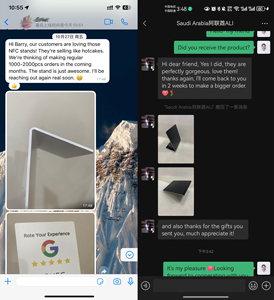 13.56MHz tần số đứng NFC tap thẻ cho xe buýt kim loại đứng Tùy chỉnh Acrylic NFC xem xét đơn đứng với <span class=keywords><strong>Q</strong></span> cho Google xếp hạng - Product Image 6