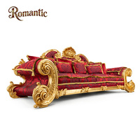 Ensemble de canapés carrés royaux classiques européens, sur mesure, en bois massif sculpté à la main, élégant, en tissu de velours rouge, long canapé pour la maison, luxe