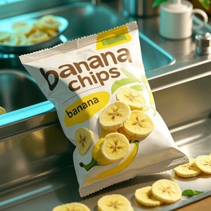 Custom Printing Logo Puffed Food Packaging 40g100g 160g 200g Snack Film Dried Potato Plantain Banana Chip Back <b>Sealed</b> <b>Bags</b> - Product Image 1