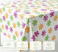 Nappe Moderne Écologique en PEVA Xin Shu, Imperméable et Anti-Taches, Motif Floral, Facile à Nettoyer, Idéale pour Fêtes et Stands Extérieurs