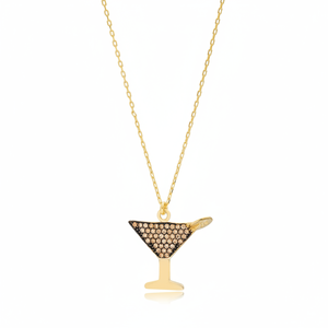 Collier avec pendentif en pierre de citrine de forme verre à cocktail, fabrication artisanale turque, vente en gros, bijoux en argent sterling 925 - Product Image 2