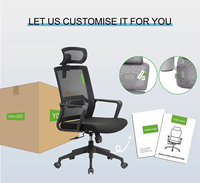 Chaise de bureau ergonomique réglable en hauteur en maille de fabrication chinoise Yazhi, dossier haut, chaise de direction avec appui-tête