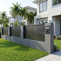 Clôture en aluminium moderne de 6 pieds de haut, de qualité supérieure, avec lattes, pour jardin, décorative, noire, thermolaquée, soudée, vente en gros du fabricant