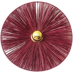 Natürliche Rattan-Handwerkskunst Bambus-Wandleuchte Innen Runde Rattan-Geflochtene Nachttisch-Hintergrundbeleuchtung für Wohnraumdekoration - Product Image 4