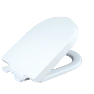 Siège de toilette de qualité supérieure en forme de D, finition blanc pur, avec technologie de fermeture silencieuse et fixations réglables pour toilettes modernes - Product Image 1