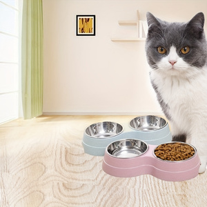 Wholesale High-Grade Double Bowl for Pets New <b>Round</b> Stainless Steel Plastic Dog Food <b>Basin</b> Automatic Non-Slip Exquisite Texture - Product Image 6