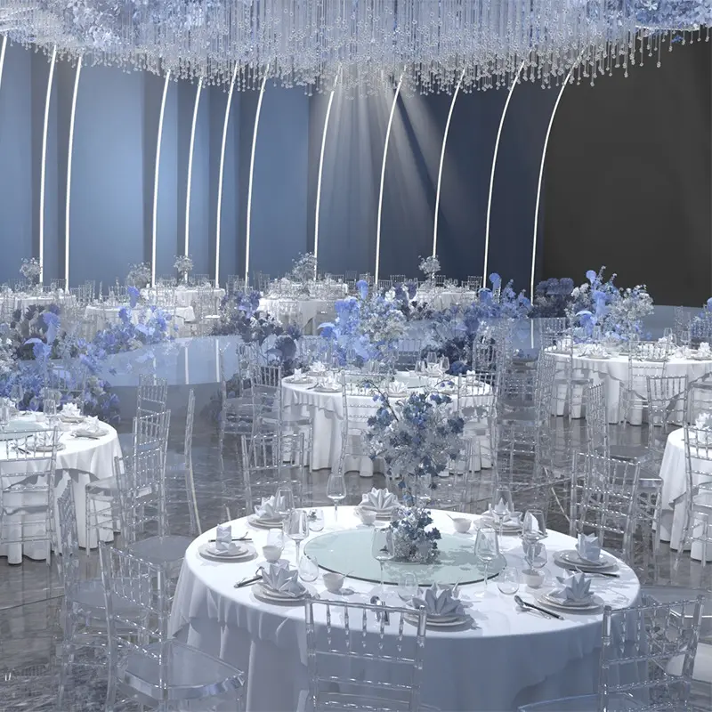 Cadeira empilhada luxuosa para casamento, cadeirinha acrílica transparente de resina clara para restaurante tiffany chiavari, aluguer de hotel