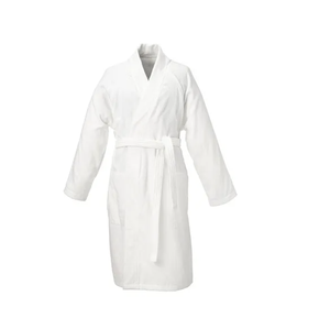 Peignoir en éponge 100% coton de grande qualité, couleur <span class=keywords><strong>blanche</strong></span> de luxe, design de mode vintage pour hommes et femmes, pour l'été, l'automne et le printemps. - Product Image 4