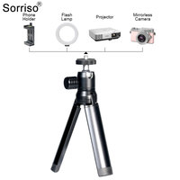 Mini trépied SORRISO, trépied portable pour stabilisateur de caméra, 360° °   Tête pivotante pour projecteur, support de téléphone portable, accessoires photo pour appareil photo