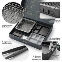 Kit de barbecue instantané jetable biodégradable et écologique, avec poignée, portable, prêt à l'emploi, en papier et charbon de bois
