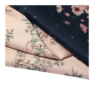 Tissu en mousseline de soie 100% polyester, imprimés bon marché, étoffe en crêpe à motif fleuri pour robe et écharpe de mariage