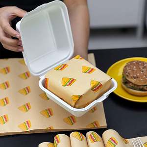 Customized Greaseproof Food Packing <b>Paper</b> Recycled Biodegradable <b>Burger</b> Sandwich <b>Paper</b> Food Grade Greaseproof <b>Wrapping</b> <b>Paper</b> - Product Image 2