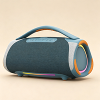 Altavoz Inalámbrico Portátil con Correa para el Hombro, Batería de Larga Duración, RGB, V5.3, Bajos Profundos, para Teléfono Móvil y Computadora, Resistente al Agua IPX7