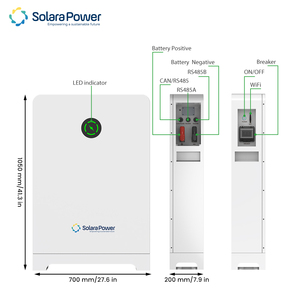 แบตเตอรี่ลิเธียม Solara Power 14.34KWH แบบติดตั้งบนพื้น IP65 แบตเตอรี่ลิเธียม 51.2v 280ah 48v lifepo4 สำหรับระบบโซลาร์เซลล์ - Product Image 5