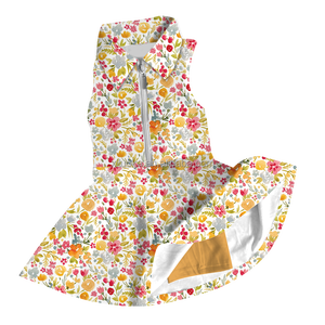 Vestido de entrenamiento de verano para niños con estampado personalizado, ropa de yoga activa, vestido de tenis con pantalones cortos - Product Image 3