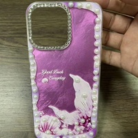Coque de téléphone en TPU de luxe avec design perle pour iPhone 17 16 15 14 13 12 11 et coque arrière en PC diamant pour Samsung S26 S25 S24 S23 S22 A17 A07