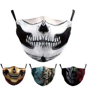 Squelette <span class=keywords><strong>Bouche</strong></span> <span class=keywords><strong>Halloween</strong></span> Cosplay Masque Visage <span class=keywords><strong>Halloween</strong></span> Fête <span class=keywords><strong>Maquillage</strong></span> Accessoires Étrangement Conçu Polyester Couverture avec Soie Matériel - Product Image 1