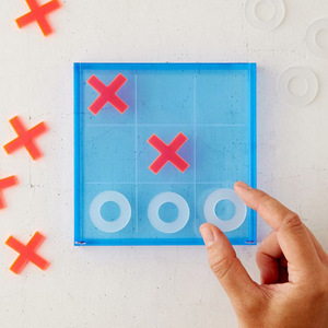 Acrílico permanente tablero de mesa juego 20x20x1cm de neón de color rosa y amarillo neón Lucite del dedo del pie de Tic Tac con clara tablero de acrílico - Product Image 3