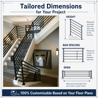 Rampe murale en fer forgé sur mesure, garde-corps simple en métal pour escalier, Corrimão de Parede de Ferro Forjado, garde-corps de balcon pour maison