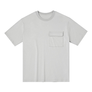 T-<span class=keywords><strong>shirt</strong></span> surdimensionné de haute qualité pour homme avec poche avant, <span class=keywords><strong>tee</strong></span>-<span class=keywords><strong>shirt</strong></span> uni décontracté, grande taille, vêtements en coton pour la vente en gros - Product Image 3