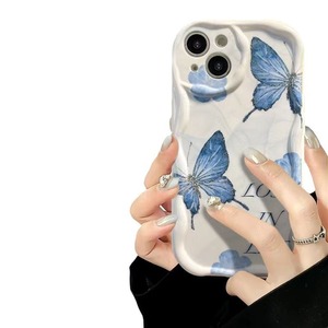 Luce blu farfalla stampa bordo onda <span class=keywords><strong>Silicone</strong></span> TPU <span class=keywords><strong>Cover</strong></span> per <span class=keywords><strong>Iphone</strong></span> 8 X Xr Xs 11 12 13 14 16 17 Pro Max - Product Image 5