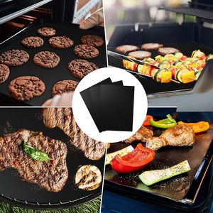 Free Samples Reusable Heavy Duty PTFE+fiberglass BBQ <b>Grill</b> Mat 40x33cm Waterproof Oven Charcoal <b>Grill</b> Non-Stick Heat Resistant - Product Image 5