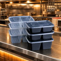 Boîtes de préparation de repas personnalisées OEM de qualité alimentaire avec 2 compartiments empilables pour pique-niques, événements en plein air, approvisionnement en gros
