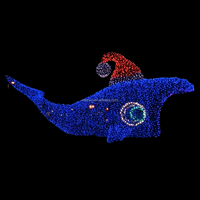 Sculpture lumineuse LED géante en forme de tête de requin pour décoration extérieure de festivals et zoos de qualité commerciale