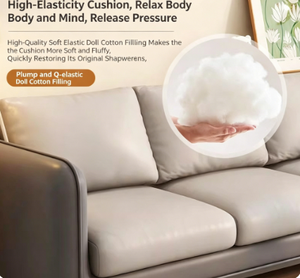 Canapé 3 places <span class=keywords><strong>en</strong></span> <span class=keywords><strong>cuir</strong></span> PU de style nordique avec coussin <span class=keywords><strong>en</strong></span> latex <span class=keywords><strong>pour</strong></span> petit <span class=keywords><strong>salon</strong></span>, appartement et réception de bureau - Product Image 3