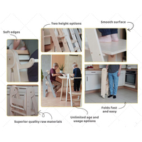 Tour d'apprentissage pliable en bois massif pour tout-petits, tabouret de cuisine et de salle à manger, aide à l'apprentissage Montessori moderne, multifonctionnel, durable et sûr