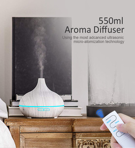 2020 New Arrivals 2019 Trắng Woodgrain 450Ml Độ Ẩm Không Khí Máy Lọc Hương Thơm Tinh Dầu Hương Khuếch Tán Hương Liệu Đèn LED - Product Image 2