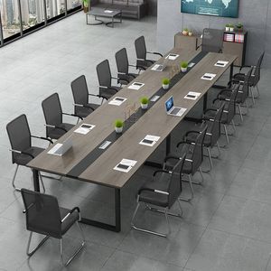 Mesa de Conferencia Rectangular Resistente para Sala de Reuniones, Mesa de Trabajo Combinable y Desmontable con Asientos para Personal de Capacitación - Product Image 2