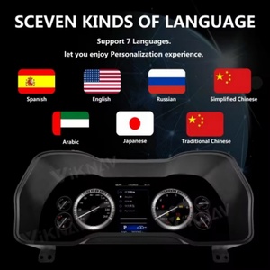 Panneau d'instrument LCD de 12,3 pouces pour Toyota 4 Runner 2014 2015 2014-2019, tableau de bord, panneau cristallin, cockpit, compteur de vitesse, instrument - Product Image 6