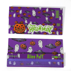 Papier à rouler Alien Puff Halloween violet king size, gomme arabique naturelle, combustion lente, premium, ultra fin, personnalisable avec votre logo - Product Image 2