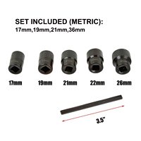 6 pièces 1/2 pouces entraînement torsion jeu de douilles écrou de roue extracteur outil métrique poinçon central endommagé écrou de cosse dissolvant Chrome