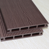Tarima de WPC Gris con Relieve 3D, Impermeable, Resistente a las Termitas, Revestimiento para Pisos Exteriores, para Terraza, Patio, Balcón