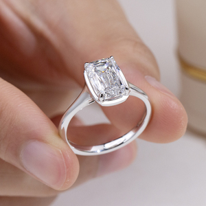 Anillo de Compromiso Messi Jewelry MSR-2111 con Diamante Cultivado en Laboratorio y Esmeralda de 18k - Product Image 3