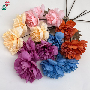 Fleurs de pivoine en soie, fleurs artificielles faites à la main pour la décoration de mariage, style moderne - Product Image 1