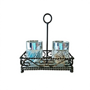 Porte-sel et porte-papier en fer torsadé pour comptoir de cuisine et table à manger - Product Image 1