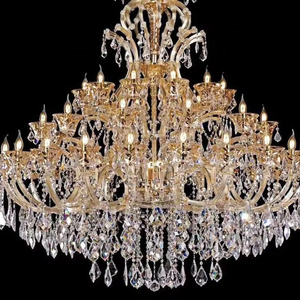 Hot bán khuyến mại nóng nhất sang trọng Châu Âu khách sạn chiếu sáng trang trí LED đám cưới sang trọng thủy tinh Đèn Chùm Pha Lê - Product Image 1