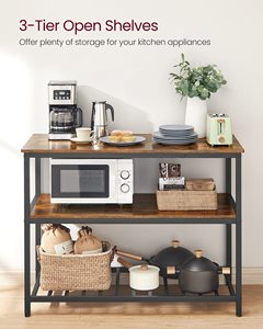 Estante de Almacenamiento de Cocina de Madera Moderna SENYU con 3 Estantes, Marco de Metal Reforzado, Diseño Duradero para Mayor Estabilidad - Product Image 2