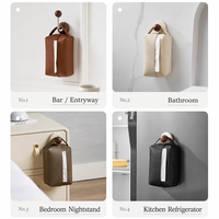 Boîte à mouchoirs murale en cuir PU, porte-mouchoirs suspendu pour cuisine, salle de bain, chambre, maison, vente en gros, logo personnalisé