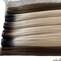 Cheveux russes à double dessin invisible génie pu peau trame clip ins