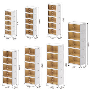 صناديق قابلة للطي مع أغطية عجلات وأبواب قابلة للطي منظم خزانة بلاستيكي للمنزل - Product Image 6