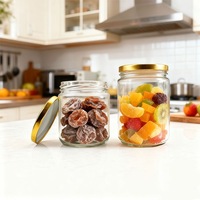 Factory Wholesale Price 500ml 400ml Cylinder Clear High Whiteness Glass Jam Jars with Screw Lid Food Grade