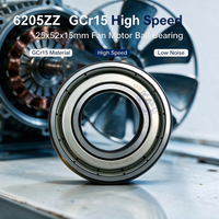 6205ZZ Bantalan Bola Alur Dalam GCr15 Kecepatan Tinggi CM 25x52x15mm Bantalan Bola Motor Kipas